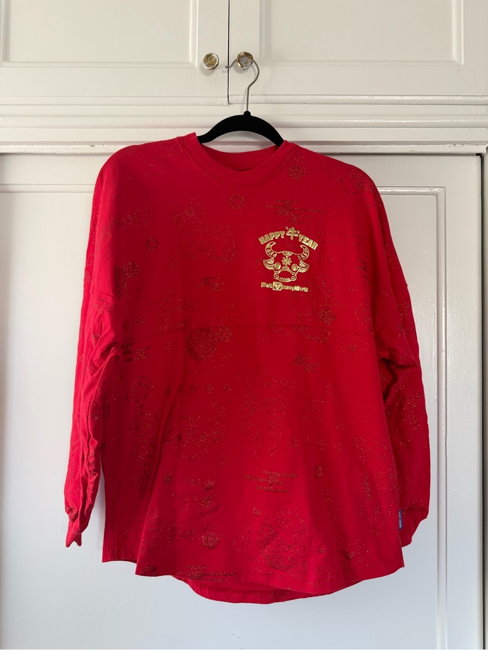 Red 'Happy New Year' Graphic Long Sleeve Tee